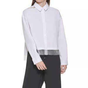 NWT DKNY Mixed Media Crop Top